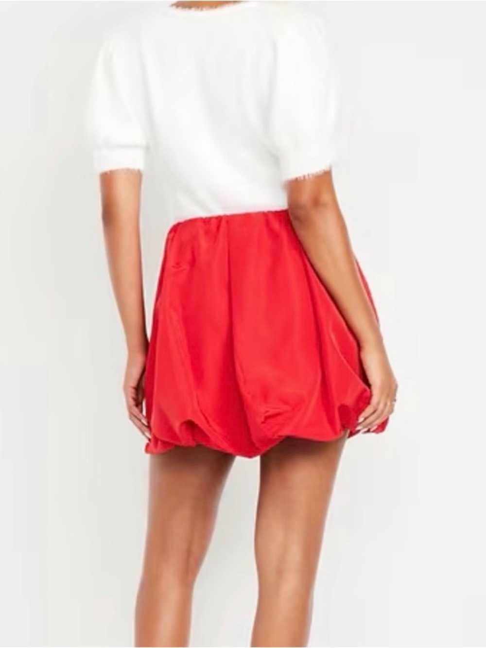 Red Old Navy Taffeta Mini Bubble Skirt, New With Tags, Size S - Picture 2 of 3